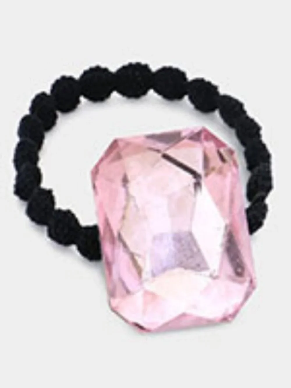 Crystal Gem Hair Tie Ponytail Holder | Pink or Silver